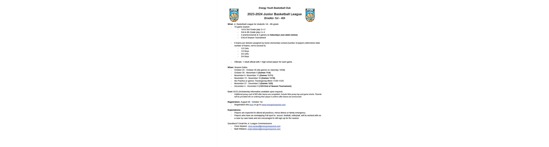 2023 Jr. League Flyer!
