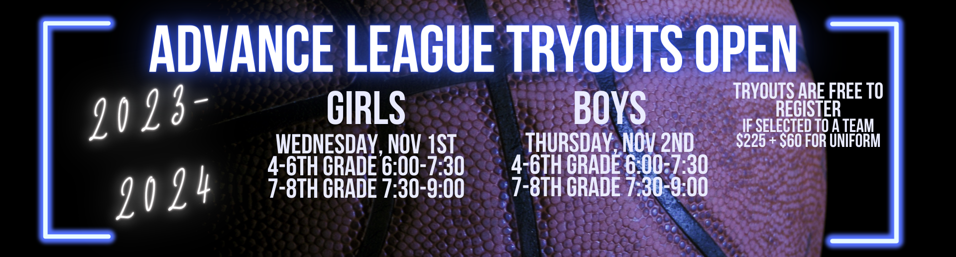 2023-2024 Advanced League Tryouts