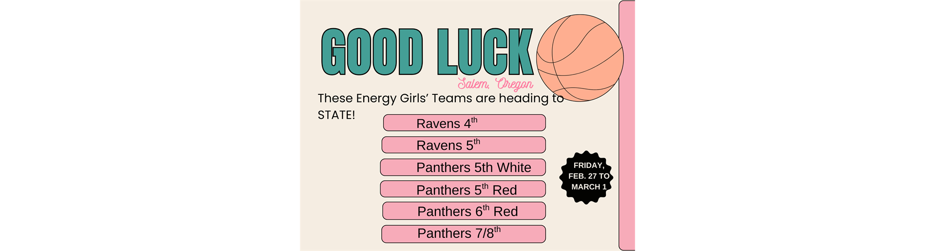 Energy Girls’ Teams Headed to State!